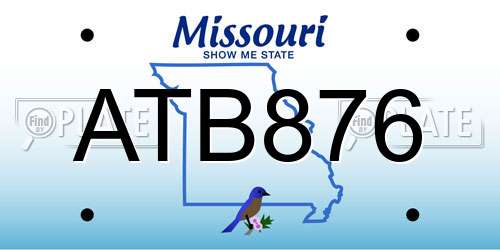 ATB876 Missouri License Plate