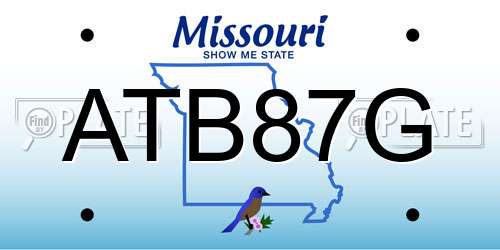 ATB87G Missouri License Plate
