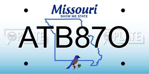 ATB87O Missouri License Plate