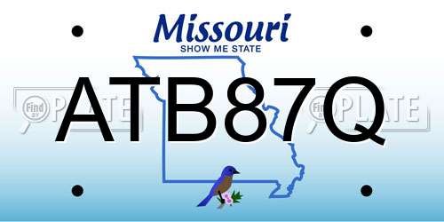 ATB87Q Missouri License Plate