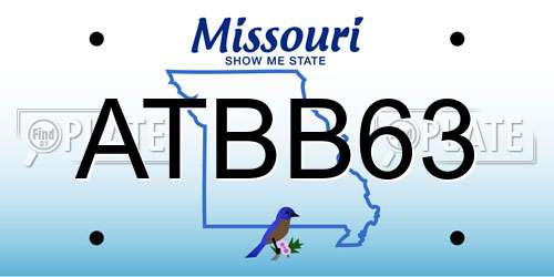 ATBB63 Missouri License Plate