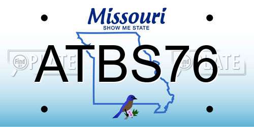 ATBS76 Missouri License Plate