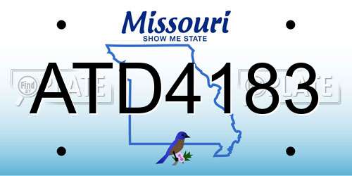 ATD4183 Missouri License Plate