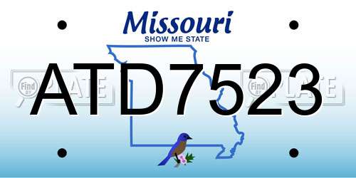 ATD7523 Missouri License Plate