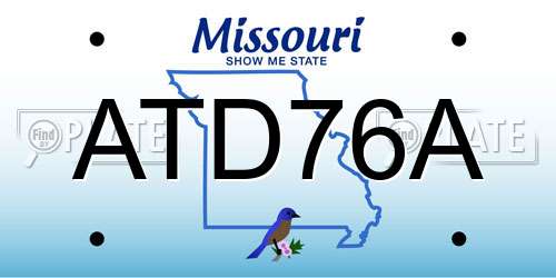 ATD76A Missouri License Plate