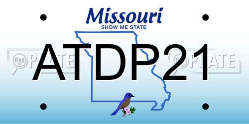 ATDP21 Missouri License Plate