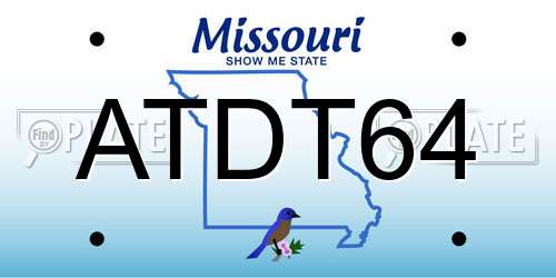 ATDT64 Missouri License Plate