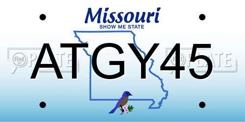 ATGY45 Missouri License Plate