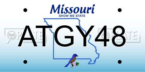 ATGY48 Missouri License Plate