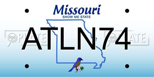 ATLN74 Missouri License Plate