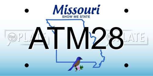 ATM28 Missouri License Plate