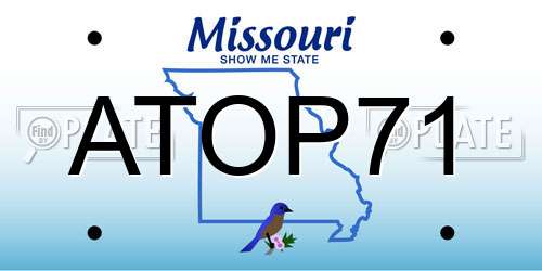 ATOP71 Missouri License Plate