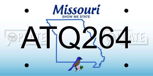 ATQ264 Missouri License Plate