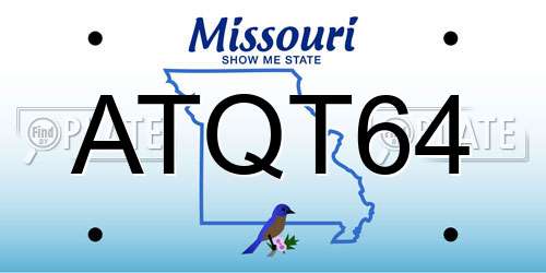ATQT64 Missouri License Plate