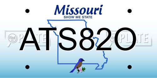 ATS82O Missouri License Plate