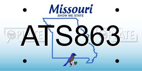 ATS863 Missouri License Plate