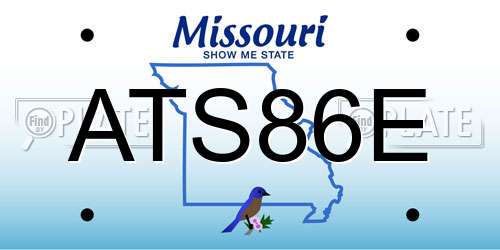 ATS86E Missouri License Plate