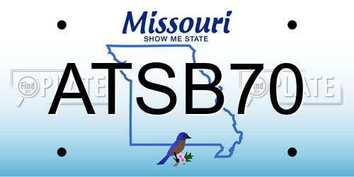 ATSB70 Missouri License Plate