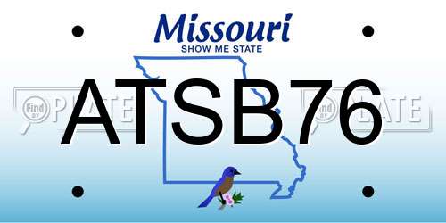 ATSB76 Missouri License Plate