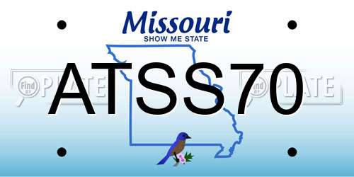 ATSS70 Missouri License Plate