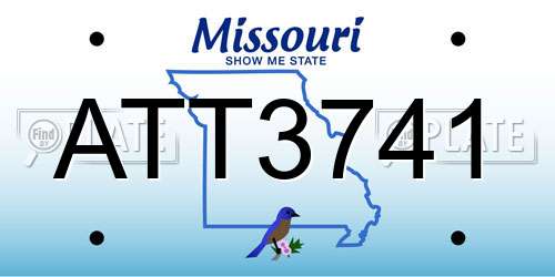 ATT3741 Missouri License Plate