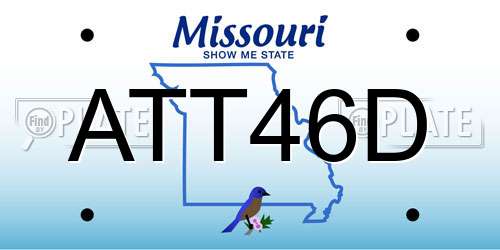 ATT46D Missouri License Plate