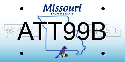 ATT99B Missouri License Plate