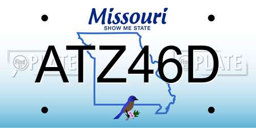 ATZ46D Missouri License Plate