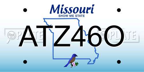 ATZ46O Missouri License Plate