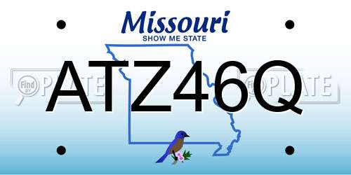 ATZ46Q Missouri License Plate