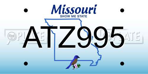 ATZ995 Missouri License Plate