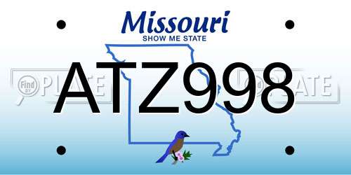 ATZ998 Missouri License Plate