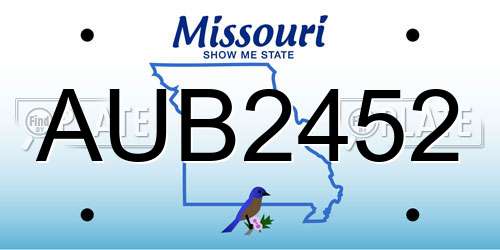 AUB2452 Missouri License Plate