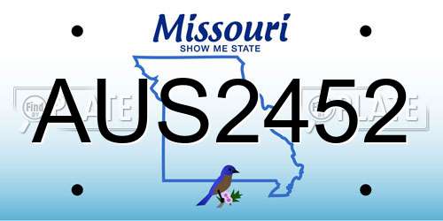 AUS2452 Missouri License Plate