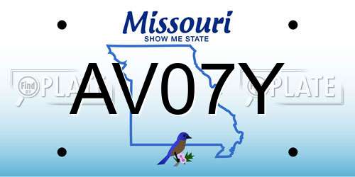 AV07Y Missouri License Plate
