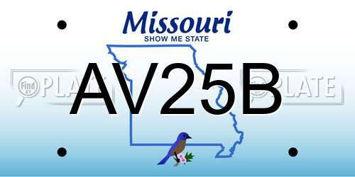 AV25B Missouri License Plate