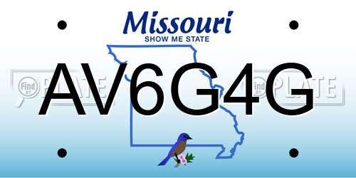 AV6G4G Missouri License Plate