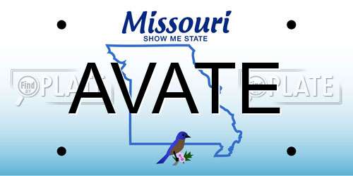 AVATE Missouri License Plate