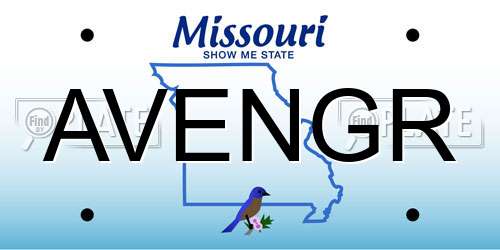AVENGR Missouri License Plate