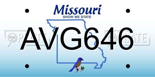 AVG646 Missouri License Plate