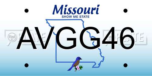 AVGG46 Missouri License Plate