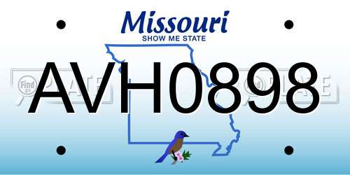 AVH0898 Missouri License Plate