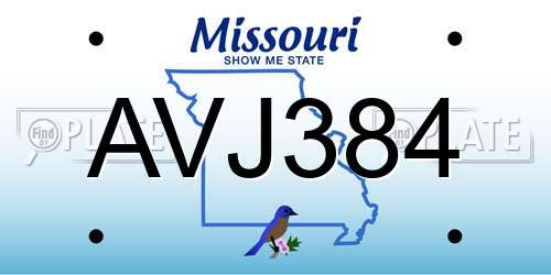 AVJ384 Missouri License Plate