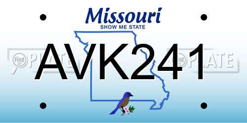 AVK241 Missouri License Plate