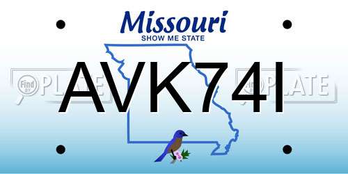 AVK74I Missouri License Plate