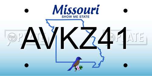 AVKZ41 Missouri License Plate