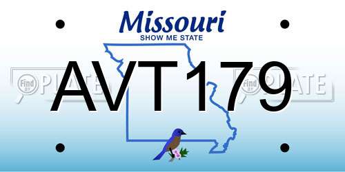 AVT179 Missouri License Plate