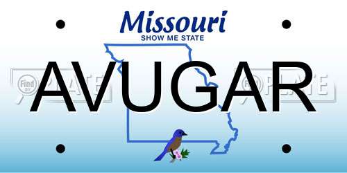 AVUGAR Missouri License Plate
