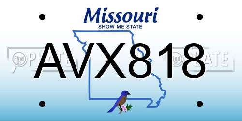 AVX818 Missouri License Plate