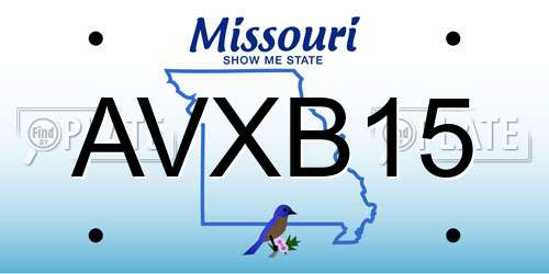 AVXB15 Missouri License Plate